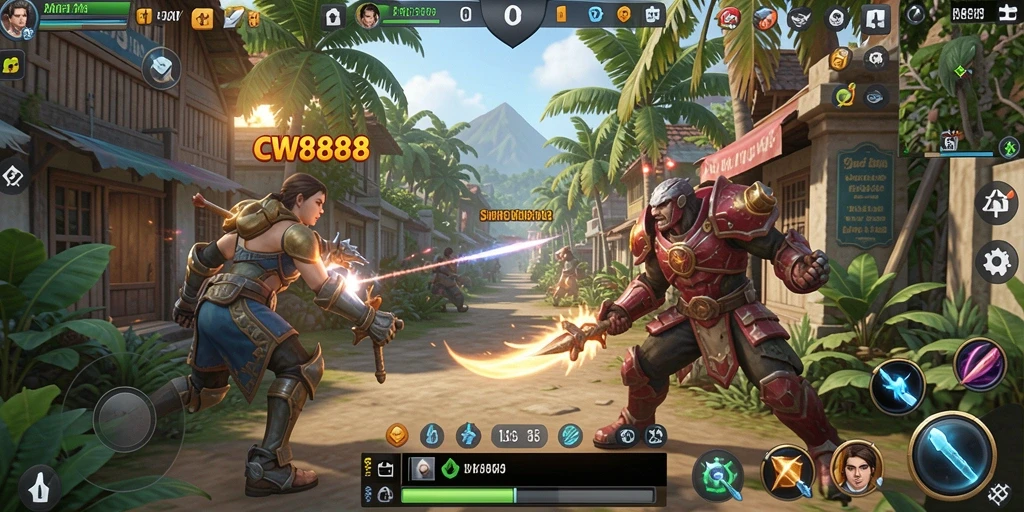 Tampilan gameplay CW8888 yang mengasyikkan dalam simulasi kehidupan nyata.