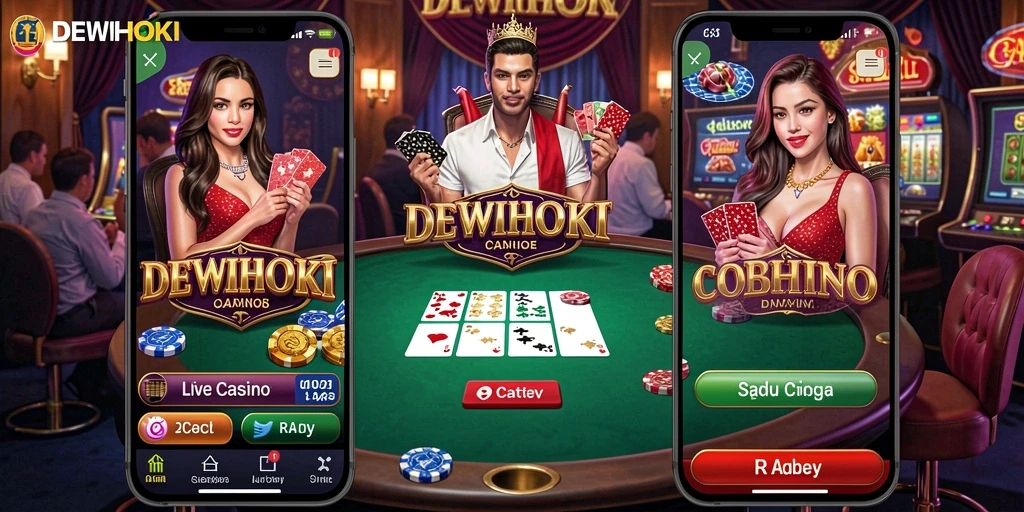 Tampilan utama DEWIHOKI dengan gameplay Live Casino yang menarik.