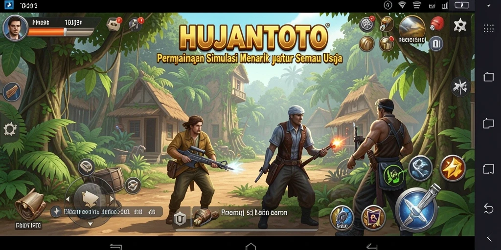 Tampilan gameplay HUJANTOTO dengan elemen simulasi yang menarik.