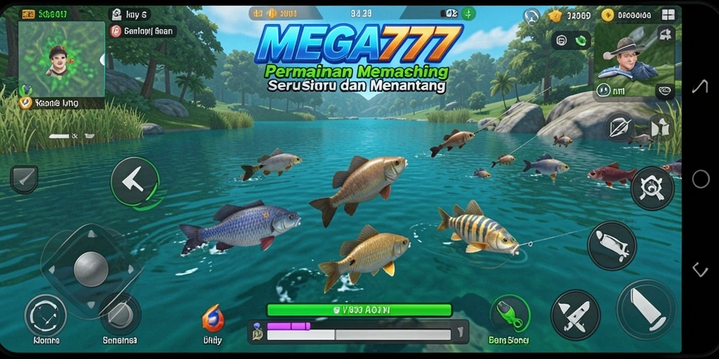 Tampilan gameplay seru di MEGA777 dengan ikan beraneka ragam.