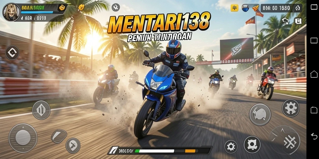 Gameplay mendebarkan dari MENTARI138 yang penuh aksi balap motor.