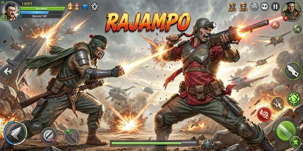 Gameplay seru dengan aksi menegangkan dalam RAJAMPO.