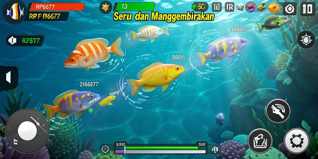 Tampilan gameplay RP6677 yang menakjubkan saat menangkap ikan.