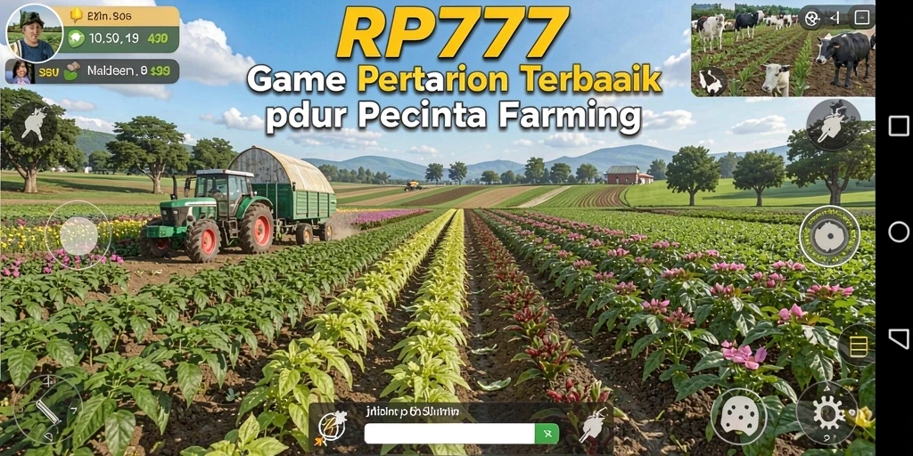 Screenshot gameplay RP777 menampilkan aktivitas bertani yang seru.