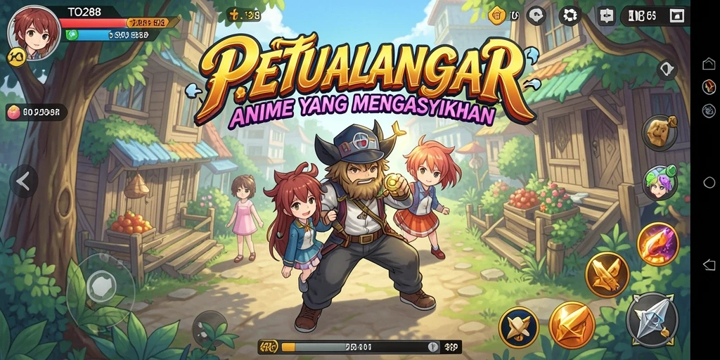 Tangkapan layar TO288 menampilkan aksi seru dari gameplay Anime.