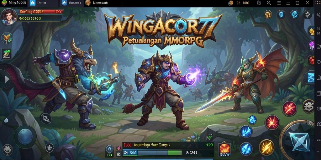 Screenshot gameplay WINGACOR77 menampilkan aksi pertempuran dinamis dan grafis menawan.